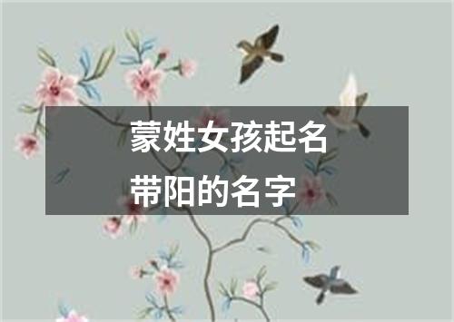 蒙姓女孩起名带阳的名字