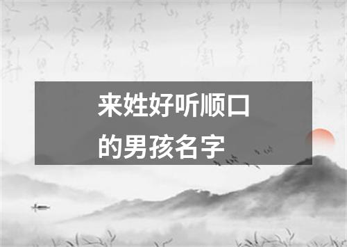 来姓好听顺口的男孩名字