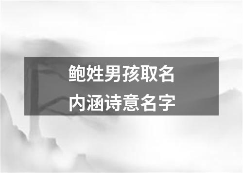 鲍姓男孩取名内涵诗意名字