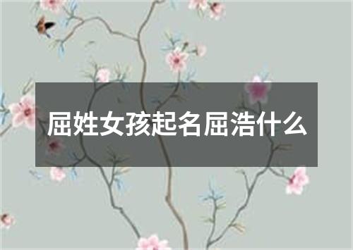 屈姓女孩起名屈浩什么