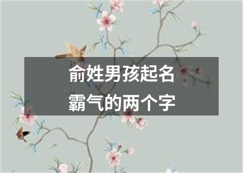 俞姓男孩起名霸气的两个字