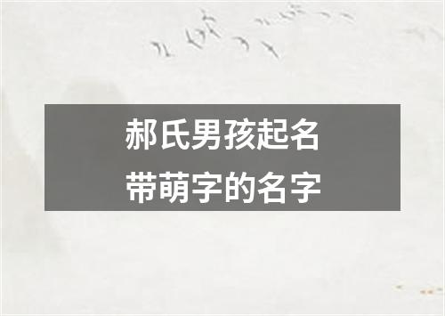 郝氏男孩起名带萌字的名字