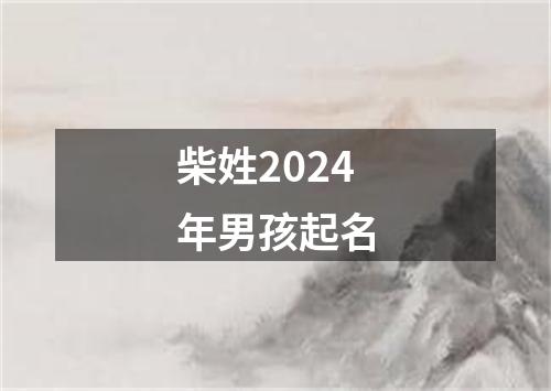 柴姓2024年男孩起名