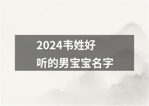 2024韦姓好听的男宝宝名字