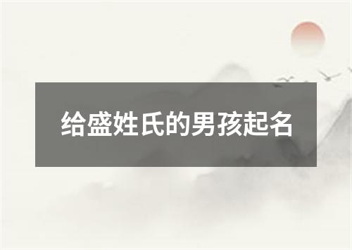 给盛姓氏的男孩起名