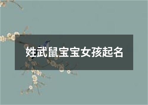 姓武鼠宝宝女孩起名