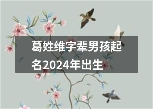 葛姓维字辈男孩起名2024年出生