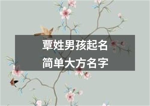 覃姓男孩起名简单大方名字