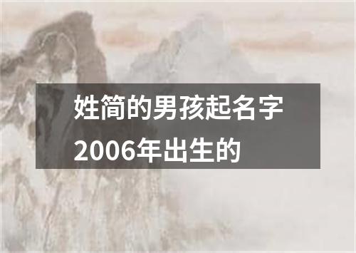 姓简的男孩起名字2006年出生的