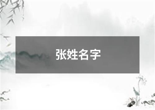 张姓名字