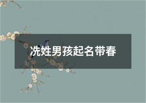 冼姓男孩起名带春