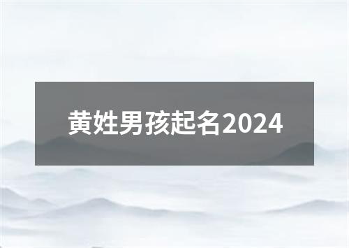 黄姓男孩起名2024