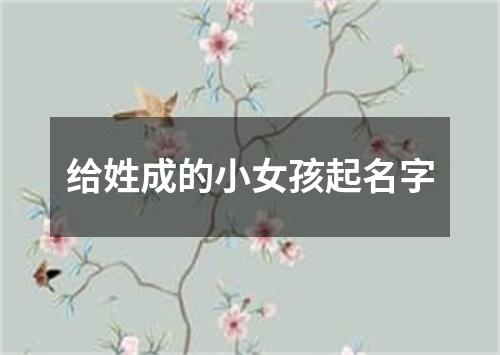 给姓成的小女孩起名字