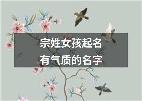 宗姓女孩起名有气质的名字