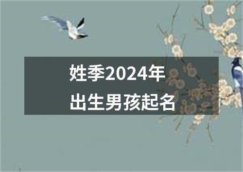 姓季2024年出生男孩起名