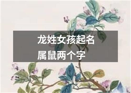 龙姓女孩起名属鼠两个字