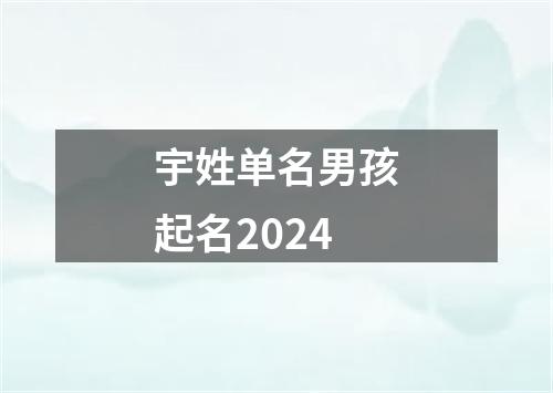 宇姓单名男孩起名2024