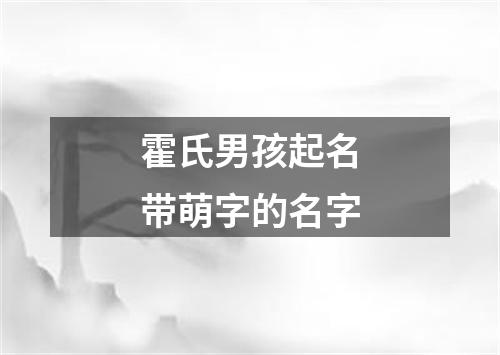 霍氏男孩起名带萌字的名字