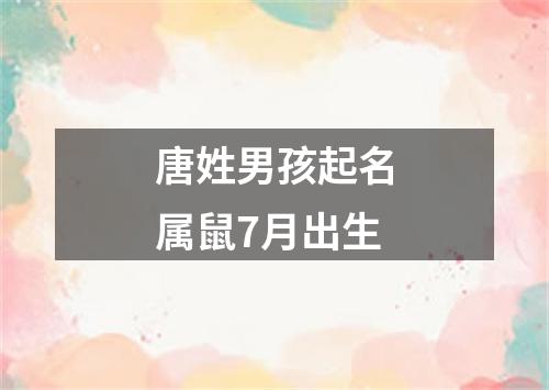 唐姓男孩起名属鼠7月出生