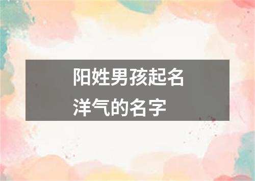 阳姓男孩起名洋气的名字