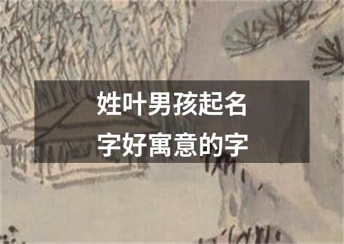 姓叶男孩起名字好寓意的字