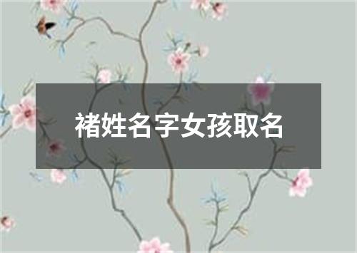 褚姓名字女孩取名