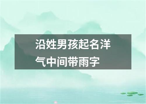 沿姓男孩起名洋气中间带雨字