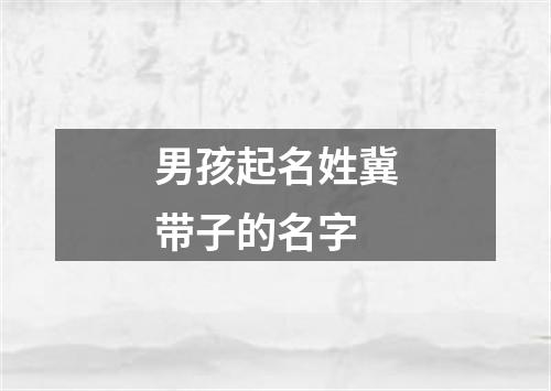 男孩起名姓冀带子的名字