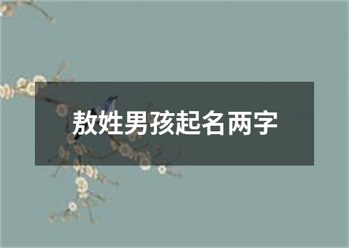 敖姓男孩起名两字