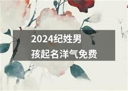 2024纪姓男孩起名洋气免费