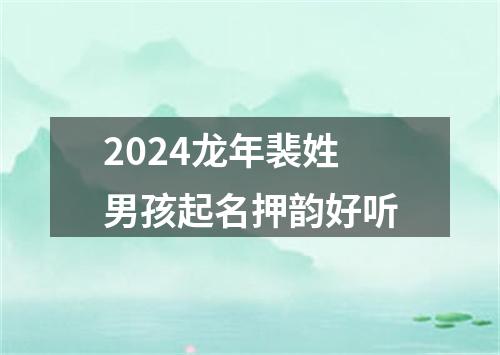 2024龙年裴姓男孩起名押韵好听