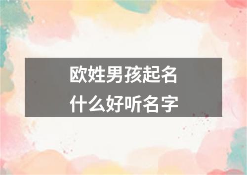 欧姓男孩起名什么好听名字