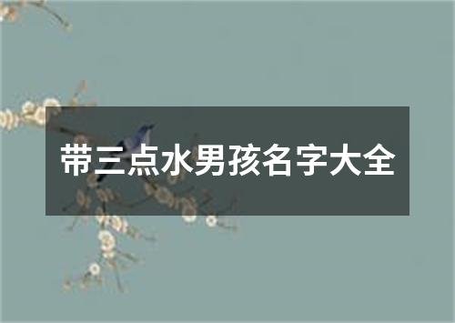 带三点水男孩名字大全