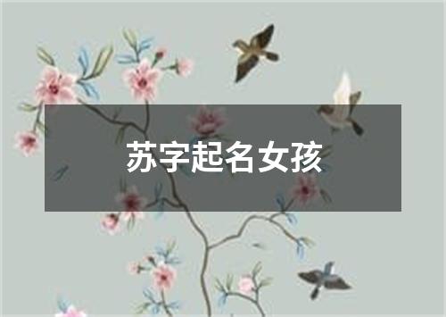 苏字起名女孩