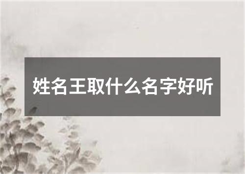 姓名王取什么名字好听