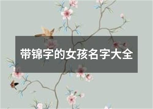 带锦字的女孩名字大全