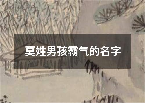 莫姓男孩霸气的名字