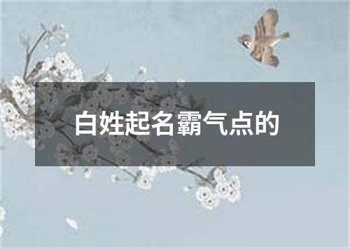 白姓起名霸气点的