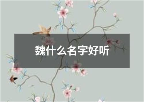 魏什么名字好听