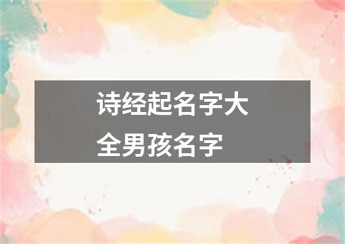 诗经起名字大全男孩名字