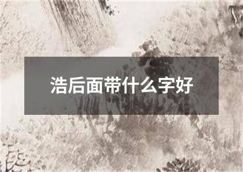 浩后面带什么字好