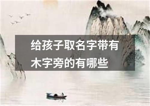 给孩子取名字带有木字旁的有哪些