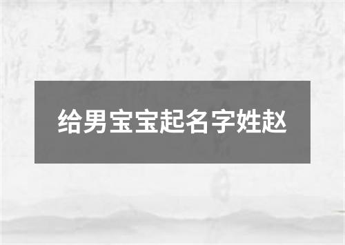 给男宝宝起名字姓赵