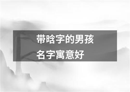 带晗字的男孩名字寓意好