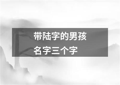 带陆字的男孩名字三个字