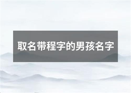 取名带程字的男孩名字