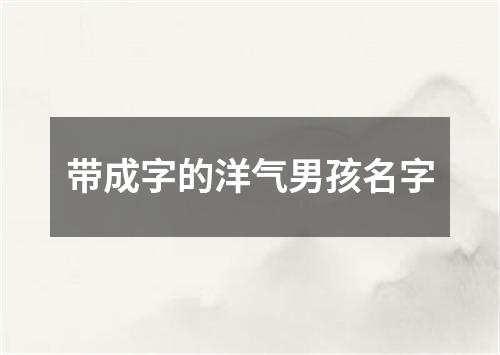 带成字的洋气男孩名字