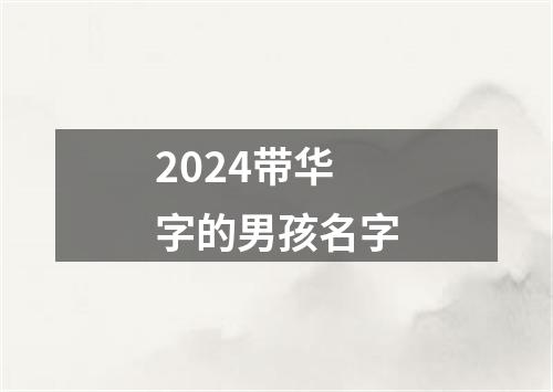 2024带华字的男孩名字