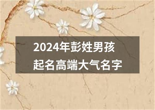 2024年彭姓男孩起名高端大气名字