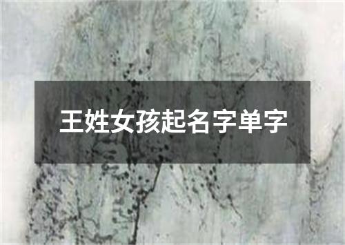 王姓女孩起名字单字